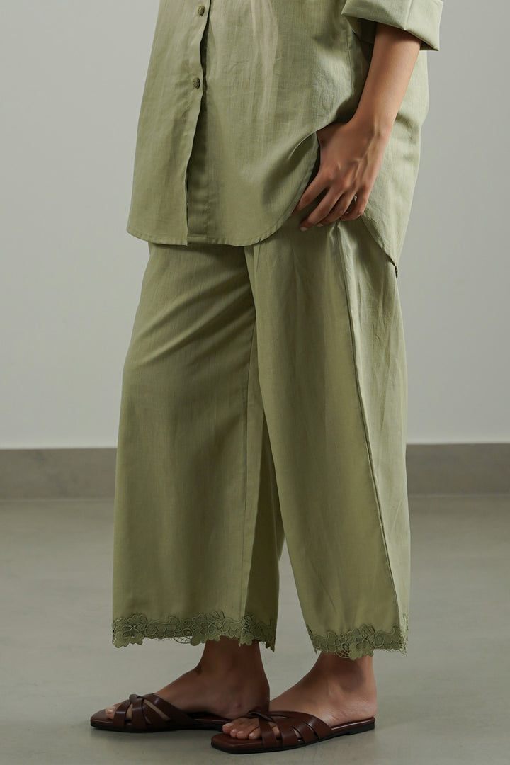 GREEN LACE TRIM CULOTTE