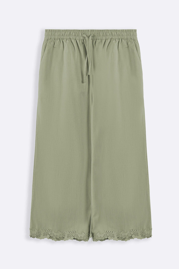 GREEN LACE TRIM CULOTTE