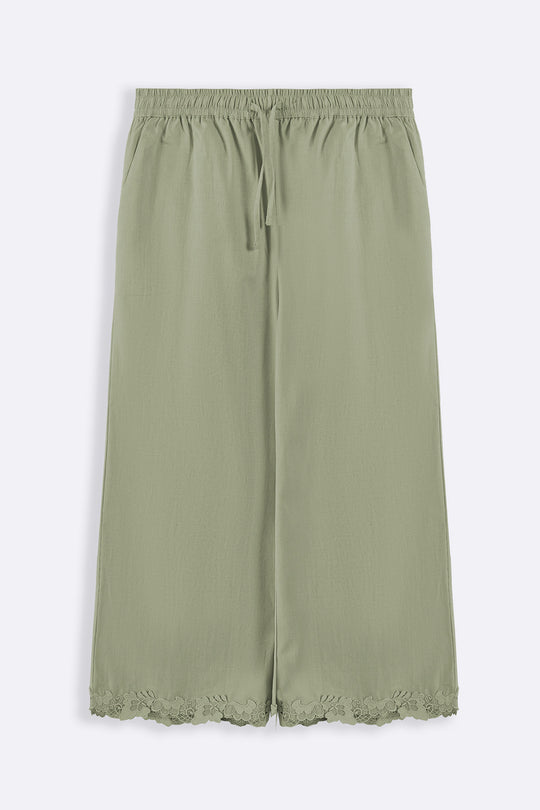GREEN LACE TRIM CULOTTE