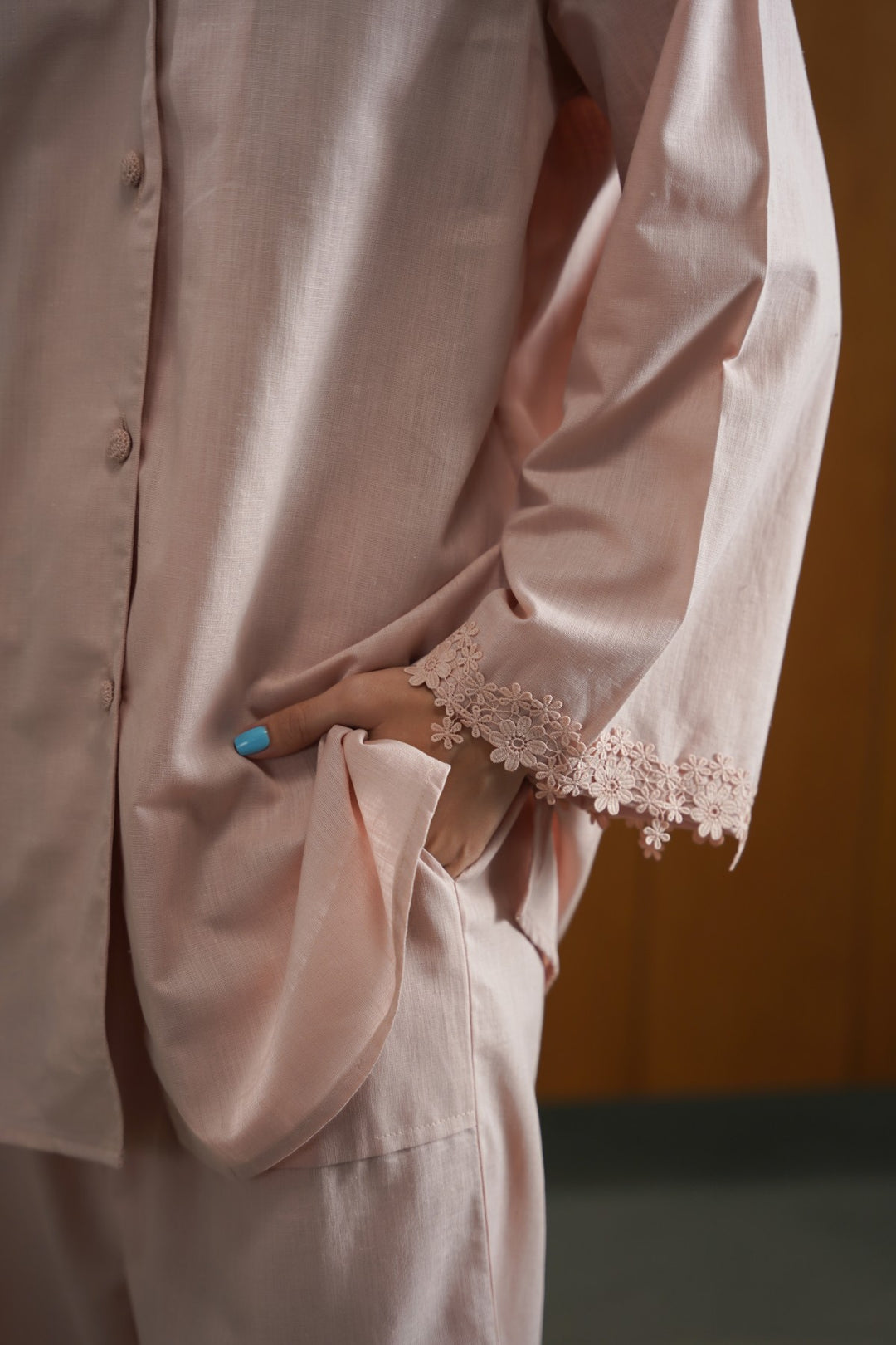 PINK LACE TRIM CULOTTE