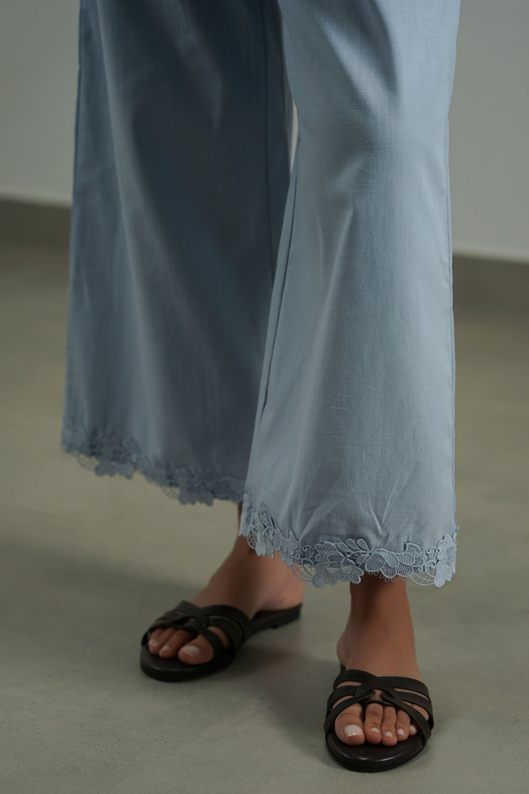 SKY BLUE LACE TRIM CULOTTE