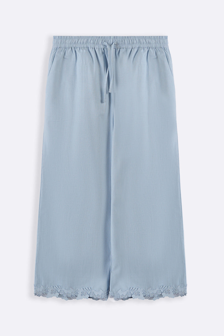 SKY BLUE LACE TRIM CULOTTE