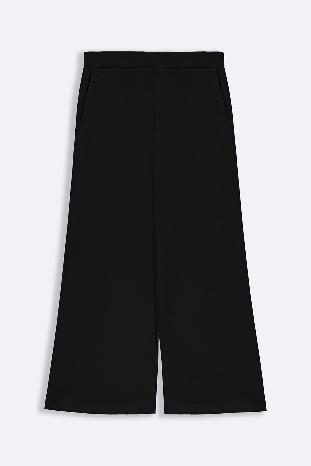 BLACK COMFY WIDE TROUSERS