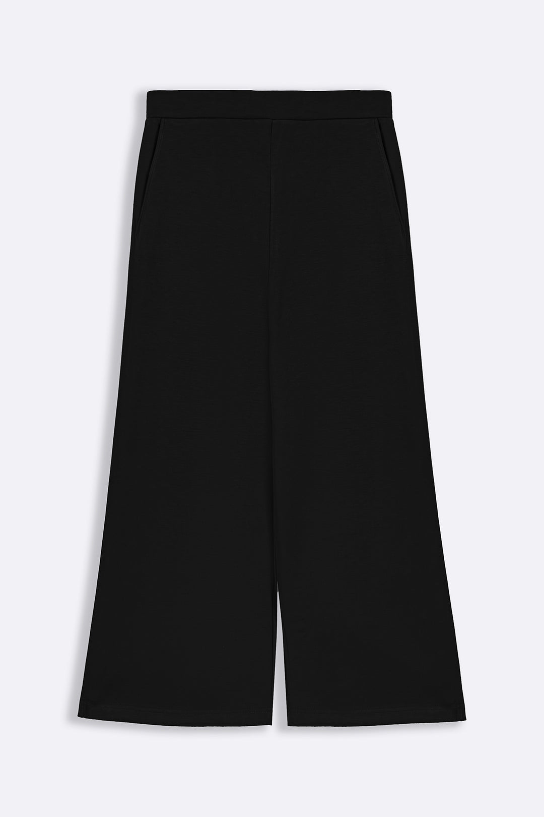 BLACK COMFY WIDE TROUSERS