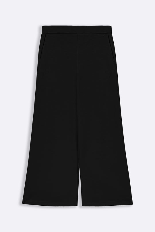 BLACK COMFY WIDE TROUSERS