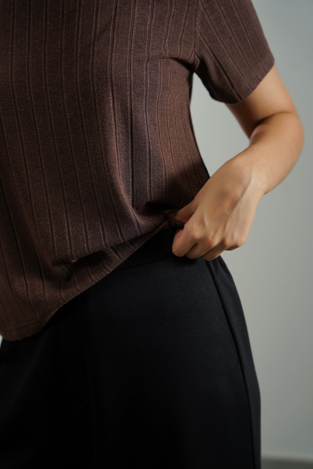 BLACK COMFY WIDE TROUSERS