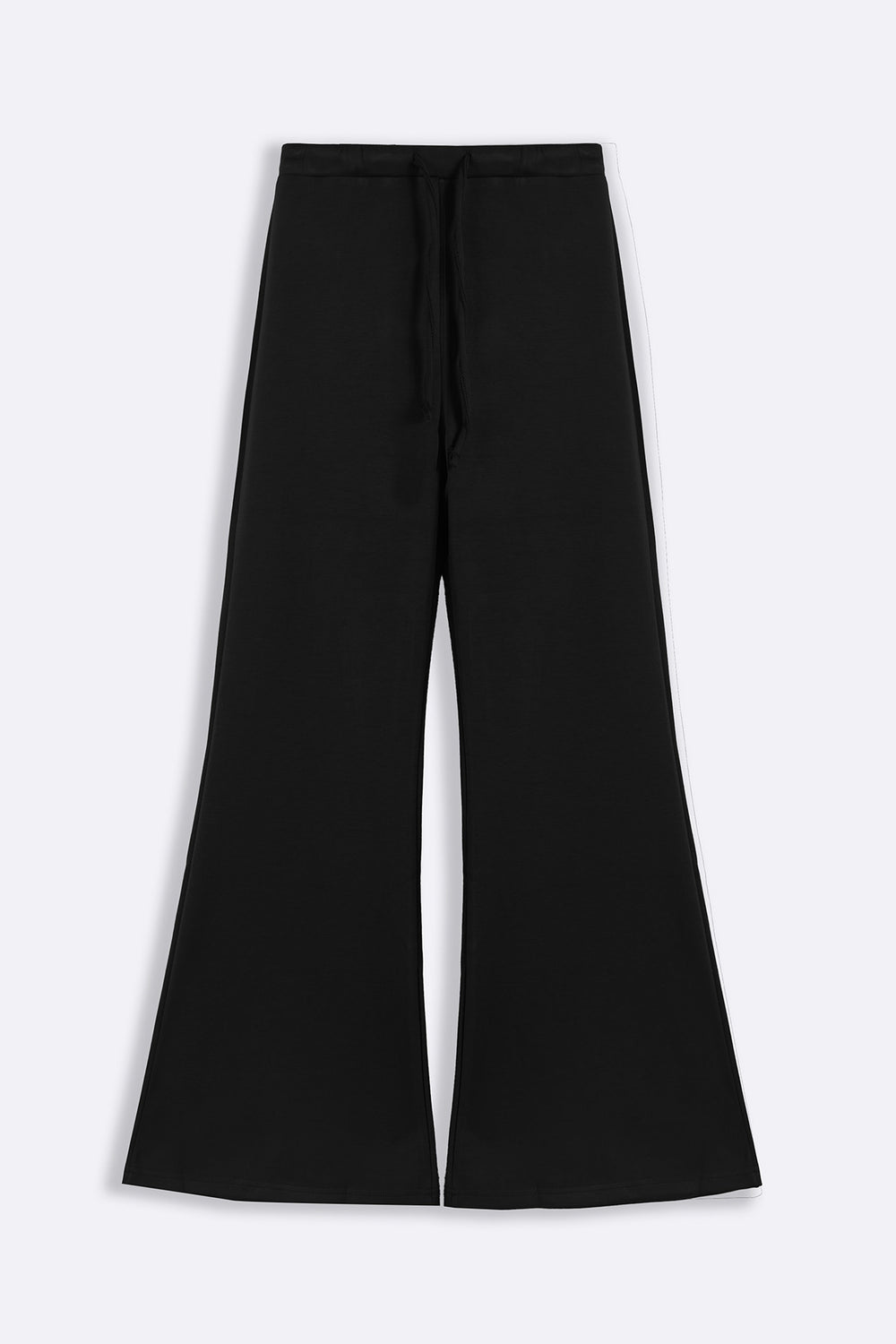 BLACK RELAXED WIDE-LEG PANTS