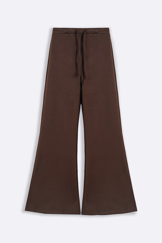 DARK BROWN RELAXED WIDE-LEG PANTS