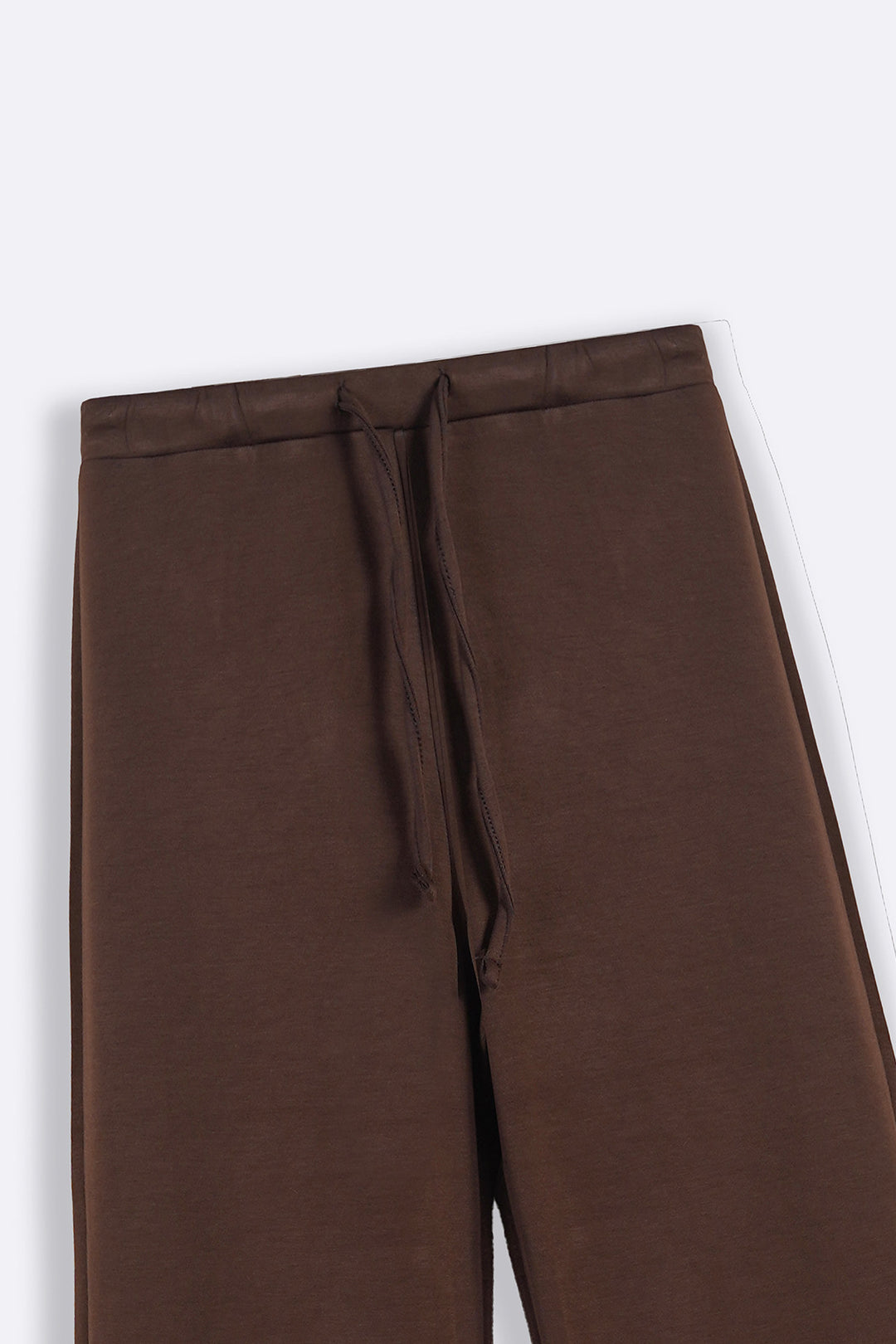 DARK BROWN RELAXED WIDE-LEG PANTS