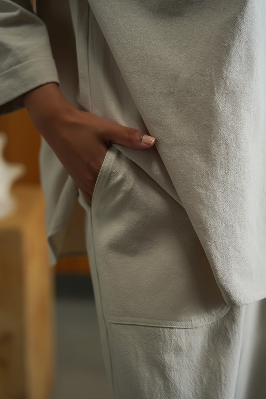 OATMEAL ORGANIC COTTON PANTS