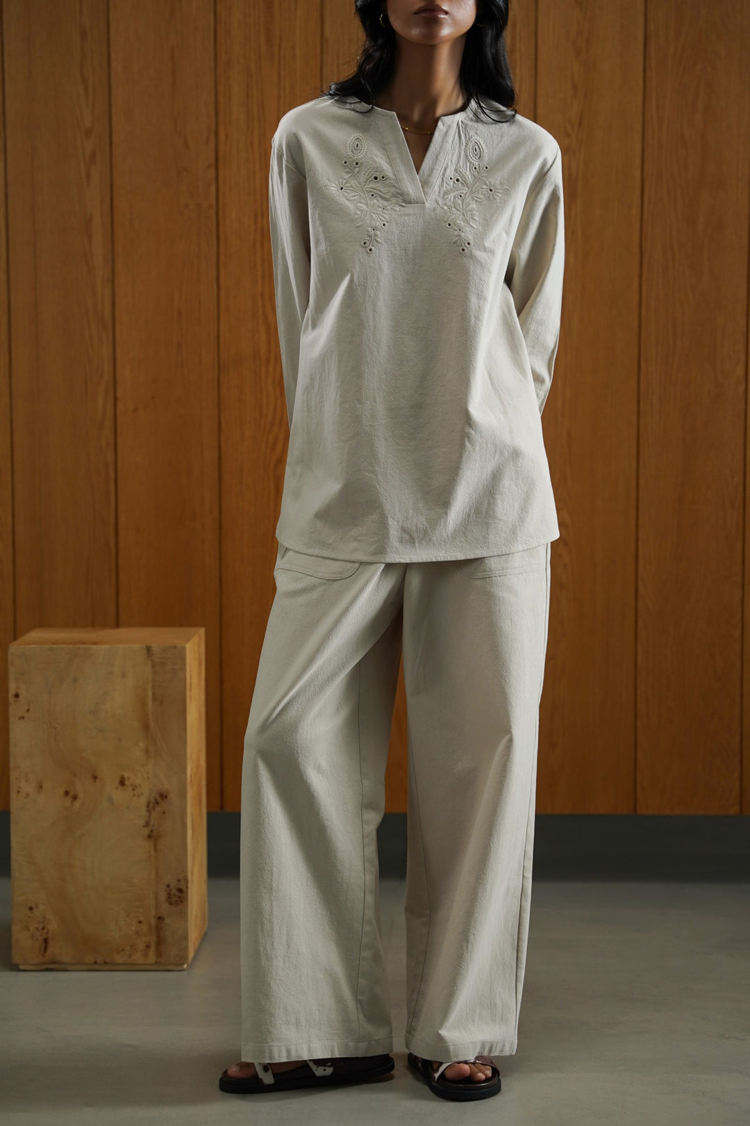 OATMEAL ORGANIC COTTON PANTS