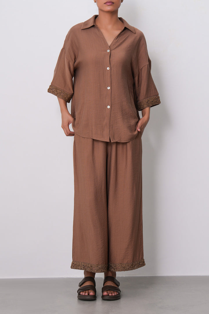 BROWN LACE TRIM CULOTTES