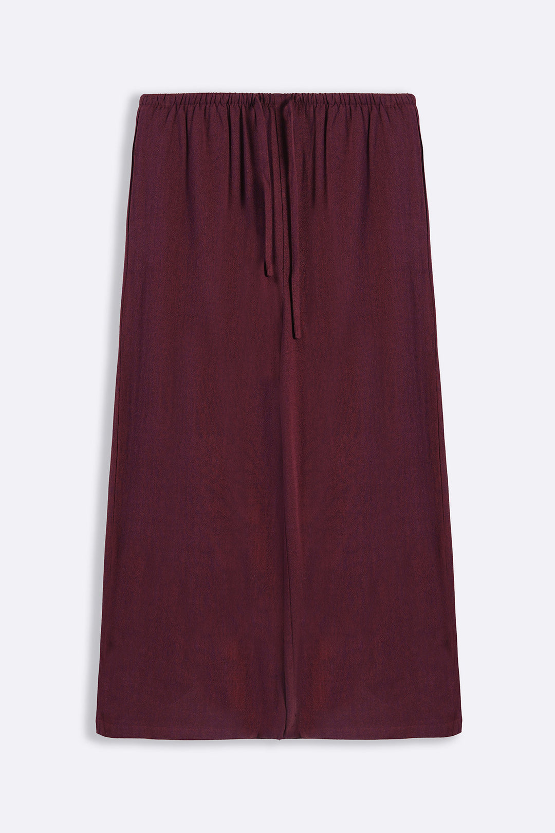 BURGUNDY SIGNATURE LINEN BLEND PANTS