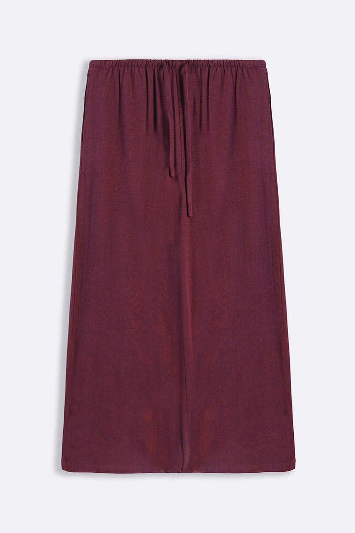 LIGHT BURGUNDY SIGNATURE LINEN BLEND PANTS