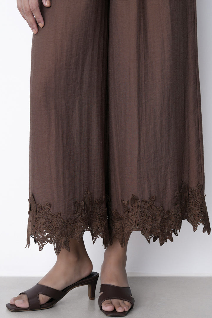 BROWN SOFT LACE CULOTTES
