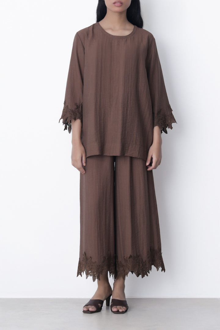 BROWN SOFT LACE CULOTTES