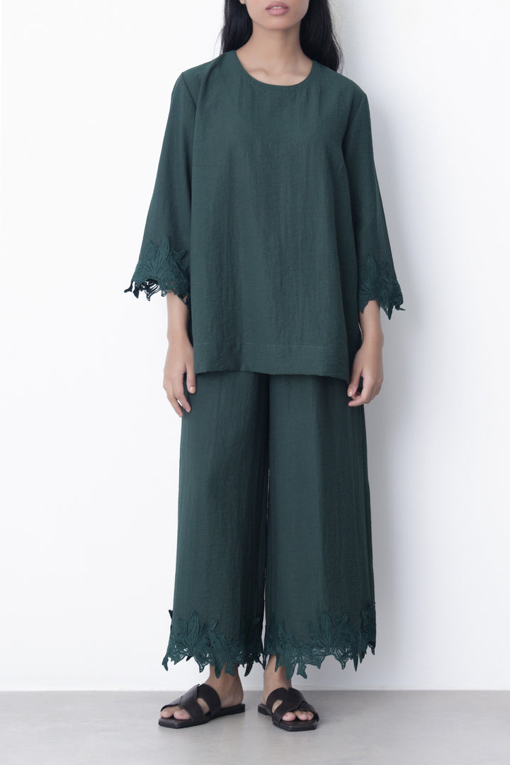 EMERALD GREEN SOFT LACE CULOTTES