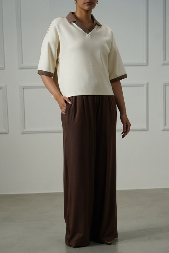 BROWN MODAL FLOWY PANTS
