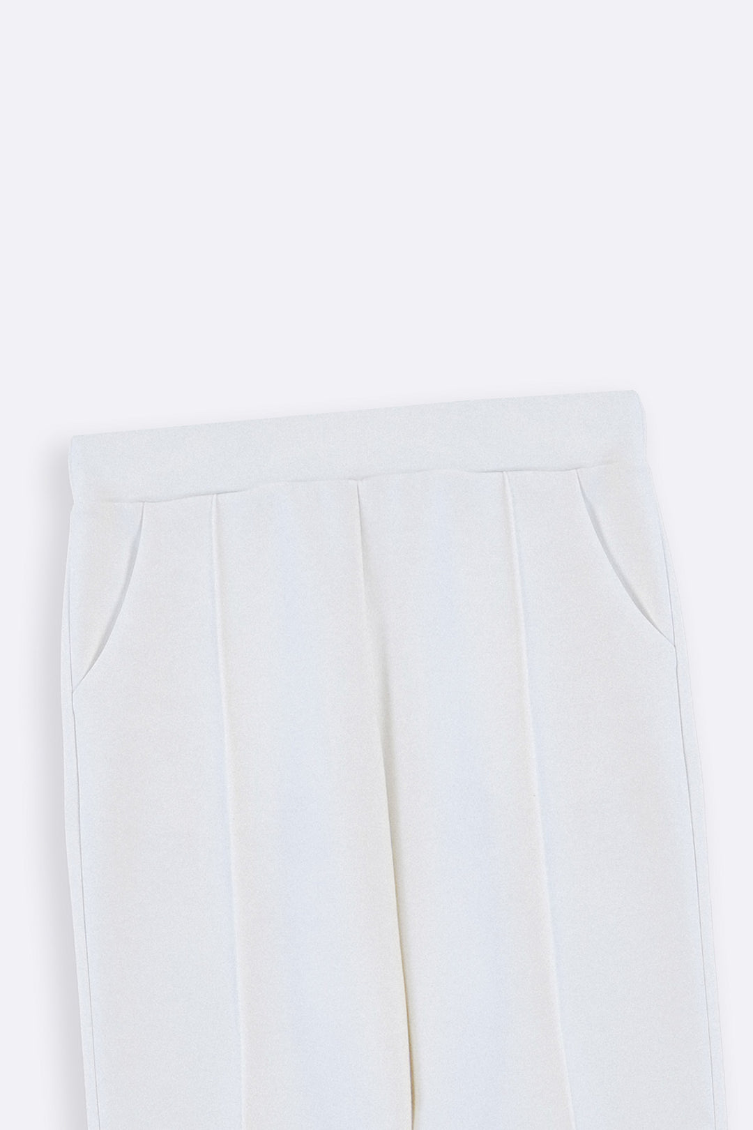 WHITE TAILORED PINTUCK TROUSERS
