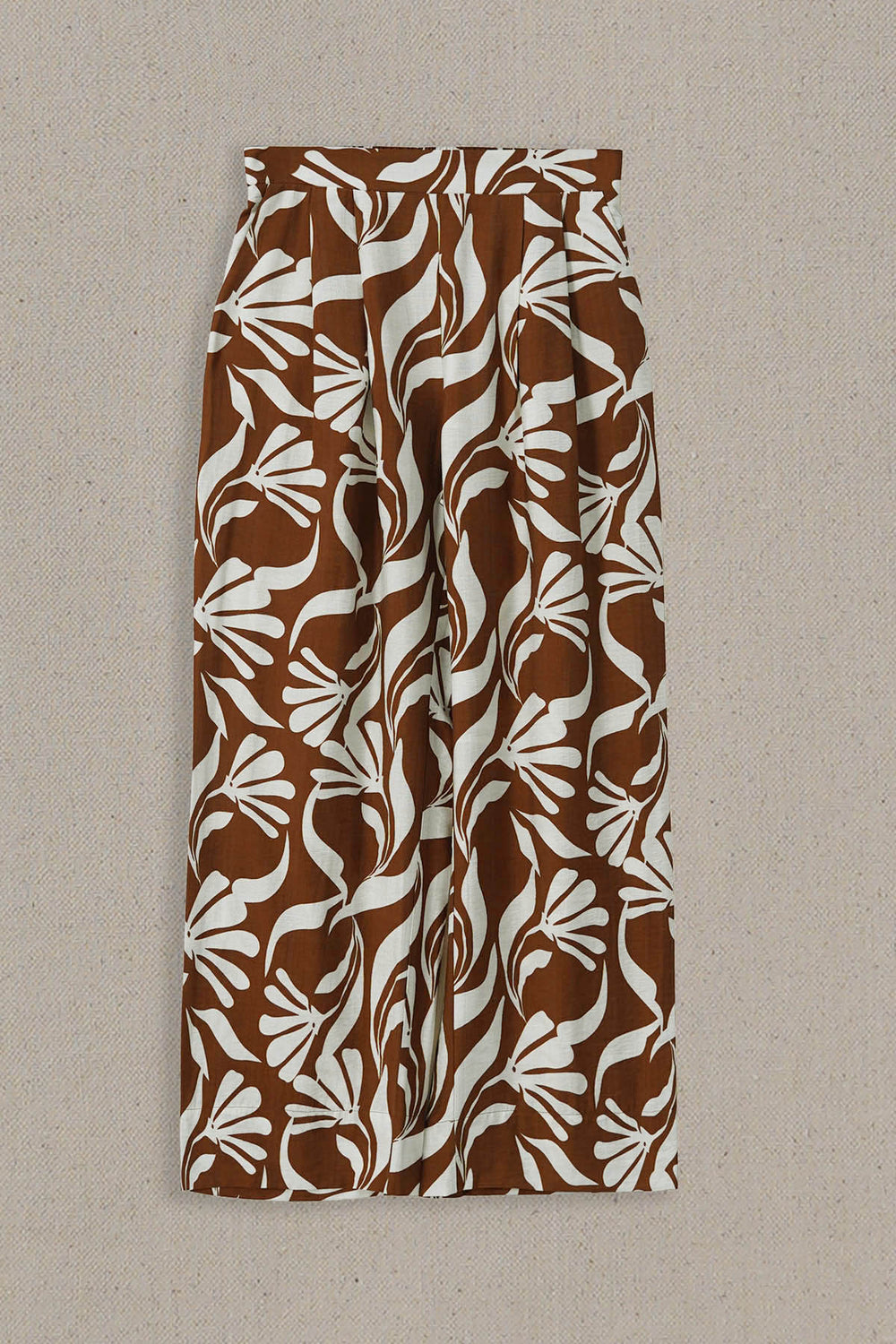 BROWN WHITE TROPIC FLOW PANTS