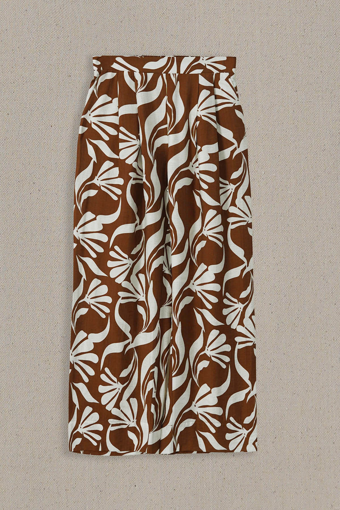 BROWN WHITE TROPIC FLOW PANTS