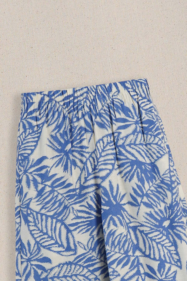 LIGHT BLUE WOOD & BLOOMS PANTS