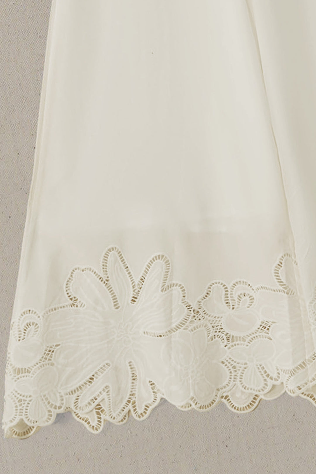 WHITE BOTANICAL CUTWORK PANTS