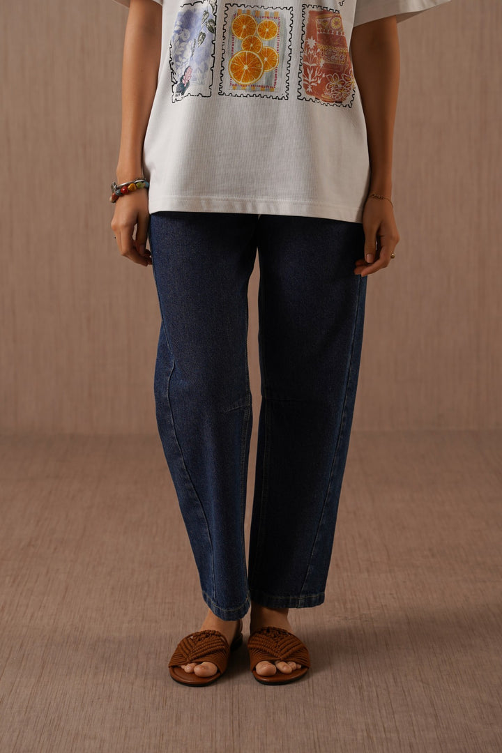 MID BLUE VINTAGE BALLOON JEANS