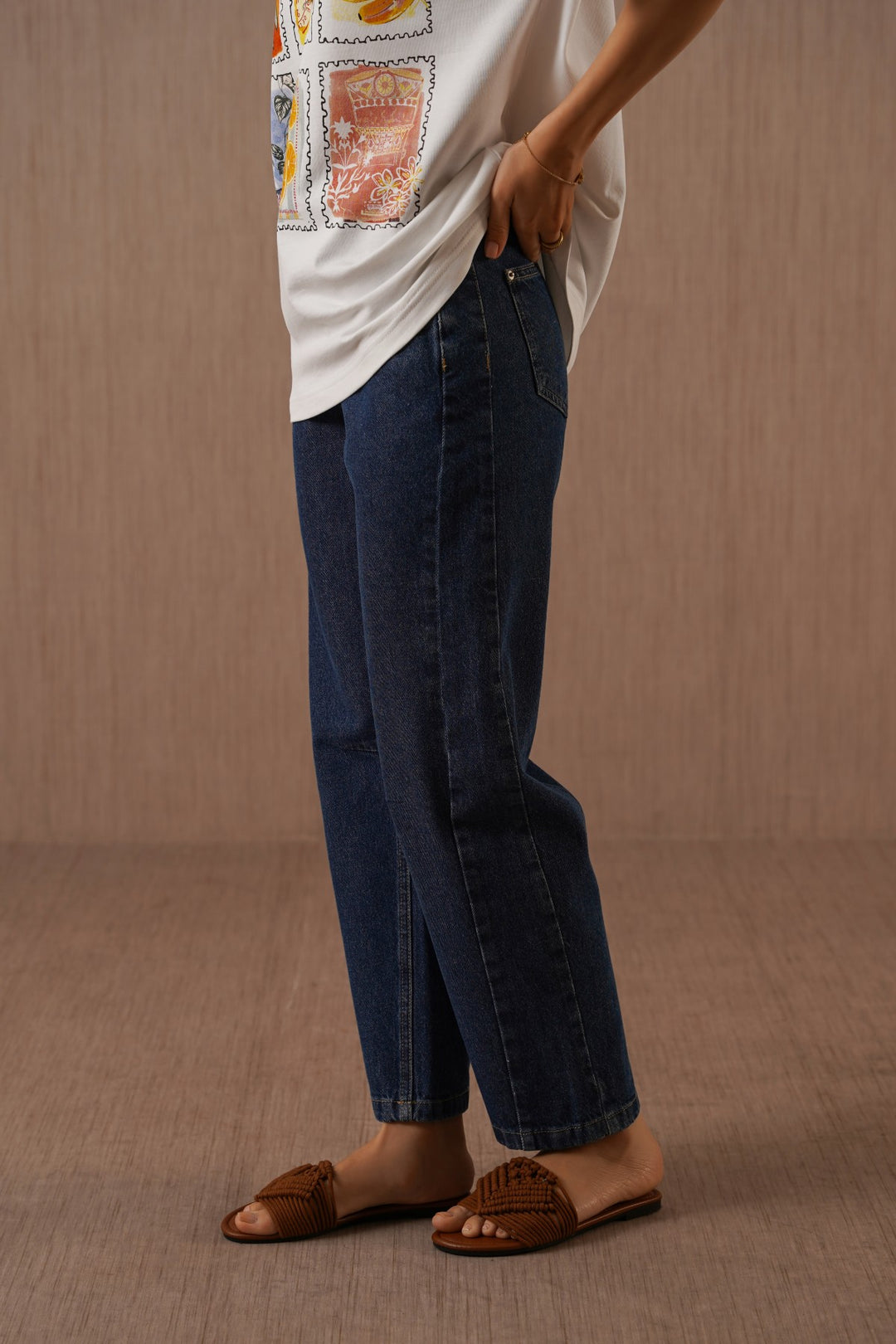 MID BLUE VINTAGE BALLOON JEANS
