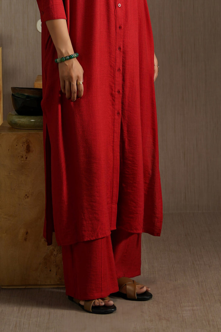 RED WILDFLOWER WIDE LEG PANTS