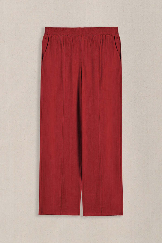 RED WILDFLOWER WIDE LEG PANTS