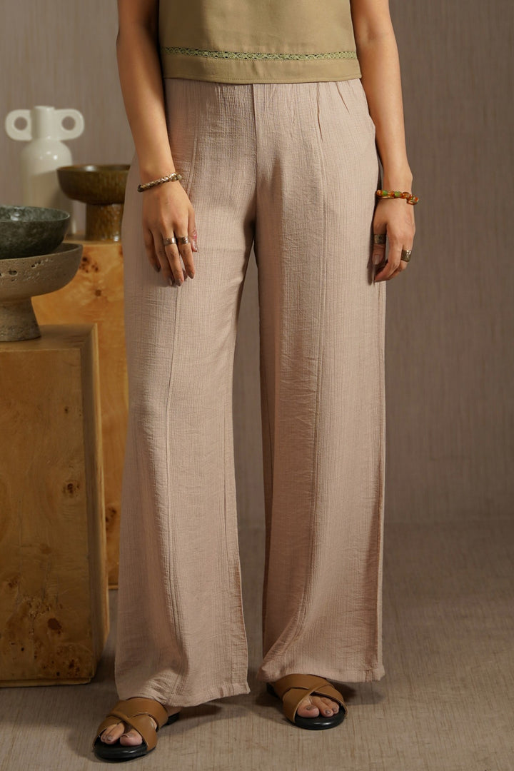 BROWN WILDFLOWER WIDE LEG PANTS