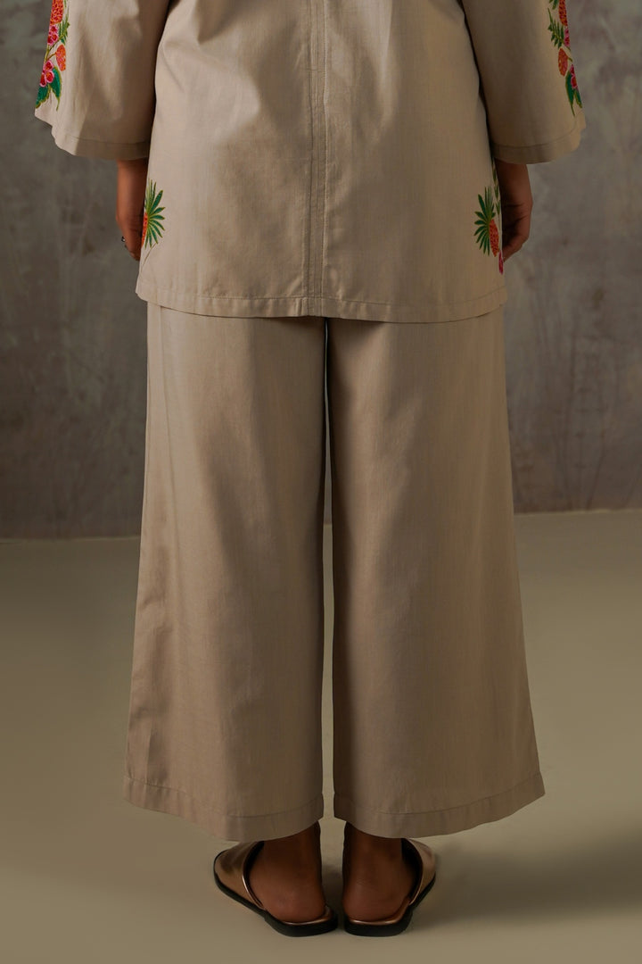 BEIGE TROPICAL ESCAPE BRODERIE CULOTTES