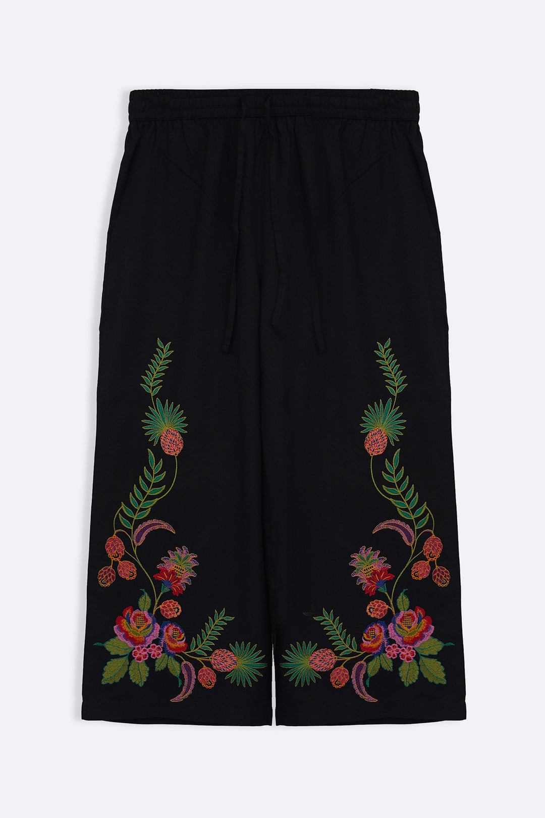 BLACK TROPICAL ESCAPE BRODERIE CULOTTES