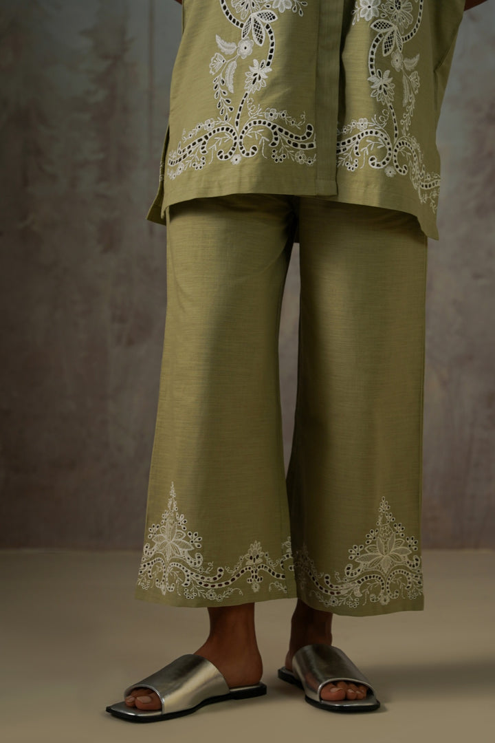 GREEN PISTACHIO BRODERIE CULOTTES