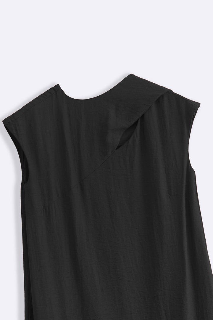 BLACK CITY DRESS WITH SCARF DETAIL
