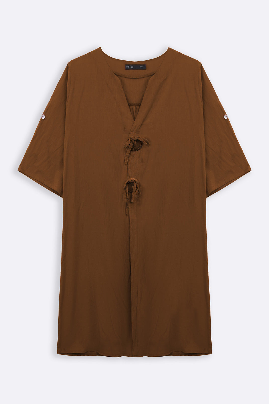 CINNAMON WOOD KNOT COTTON TUNIC