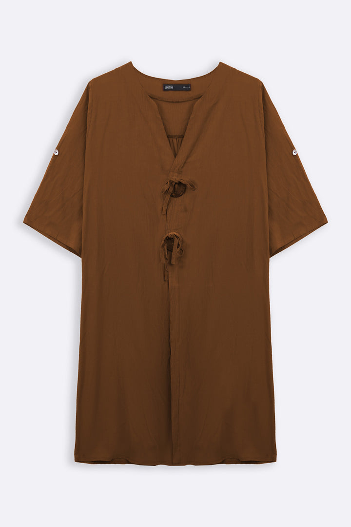 CINNAMON WOOD KNOT COTTON TUNIC