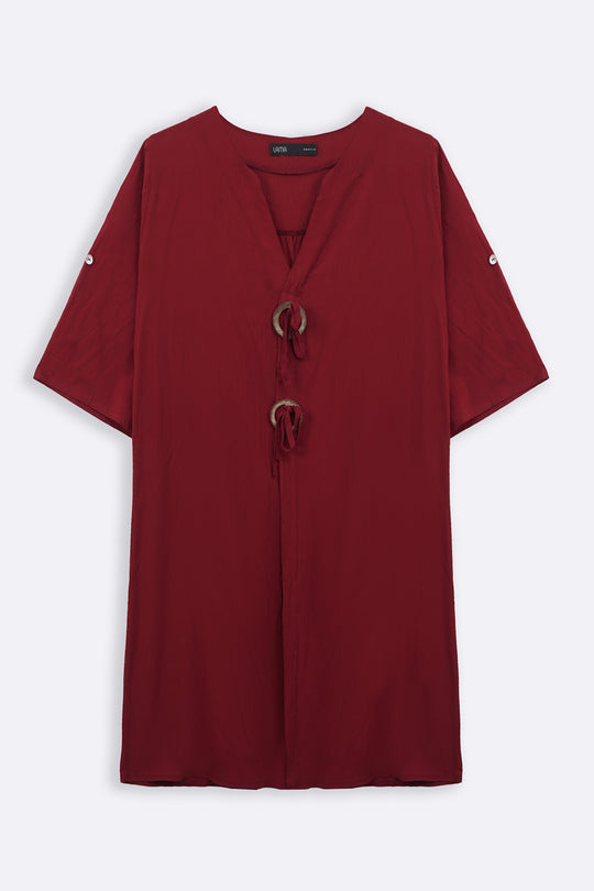 MULBERRY WOOD KNOT COTTON TUNIC
