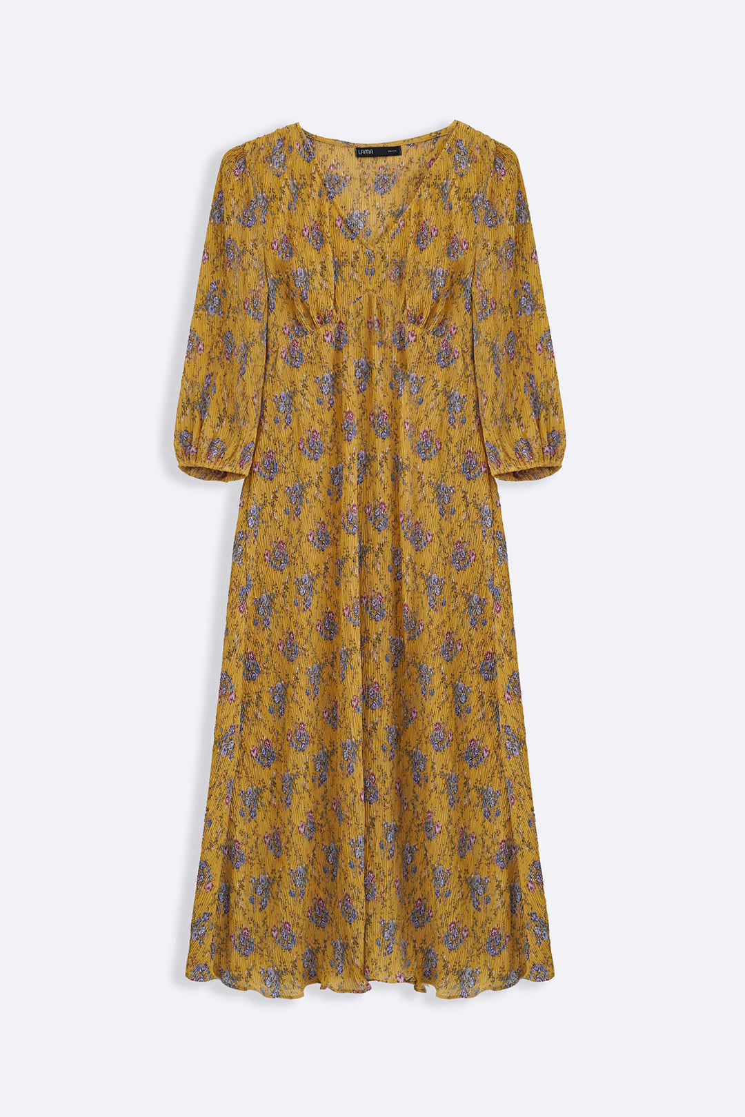 YELLOW CRINKLE GOLDEN HOUR DRESS