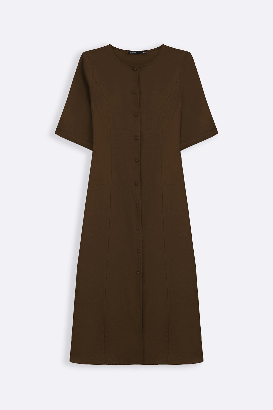 BROWN TAILORED PANEL DRESS