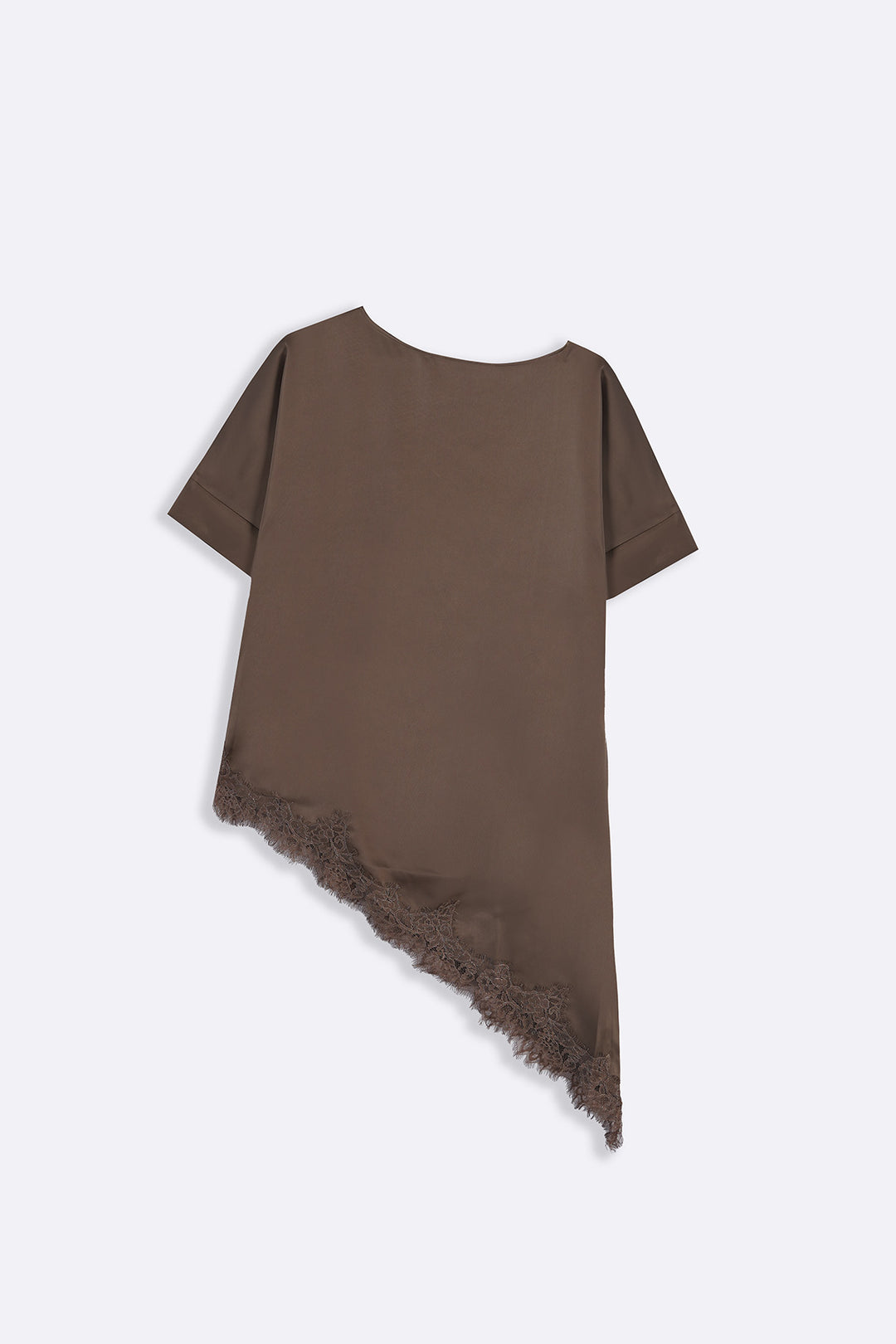 BROWN LACE SILK BLOUSE