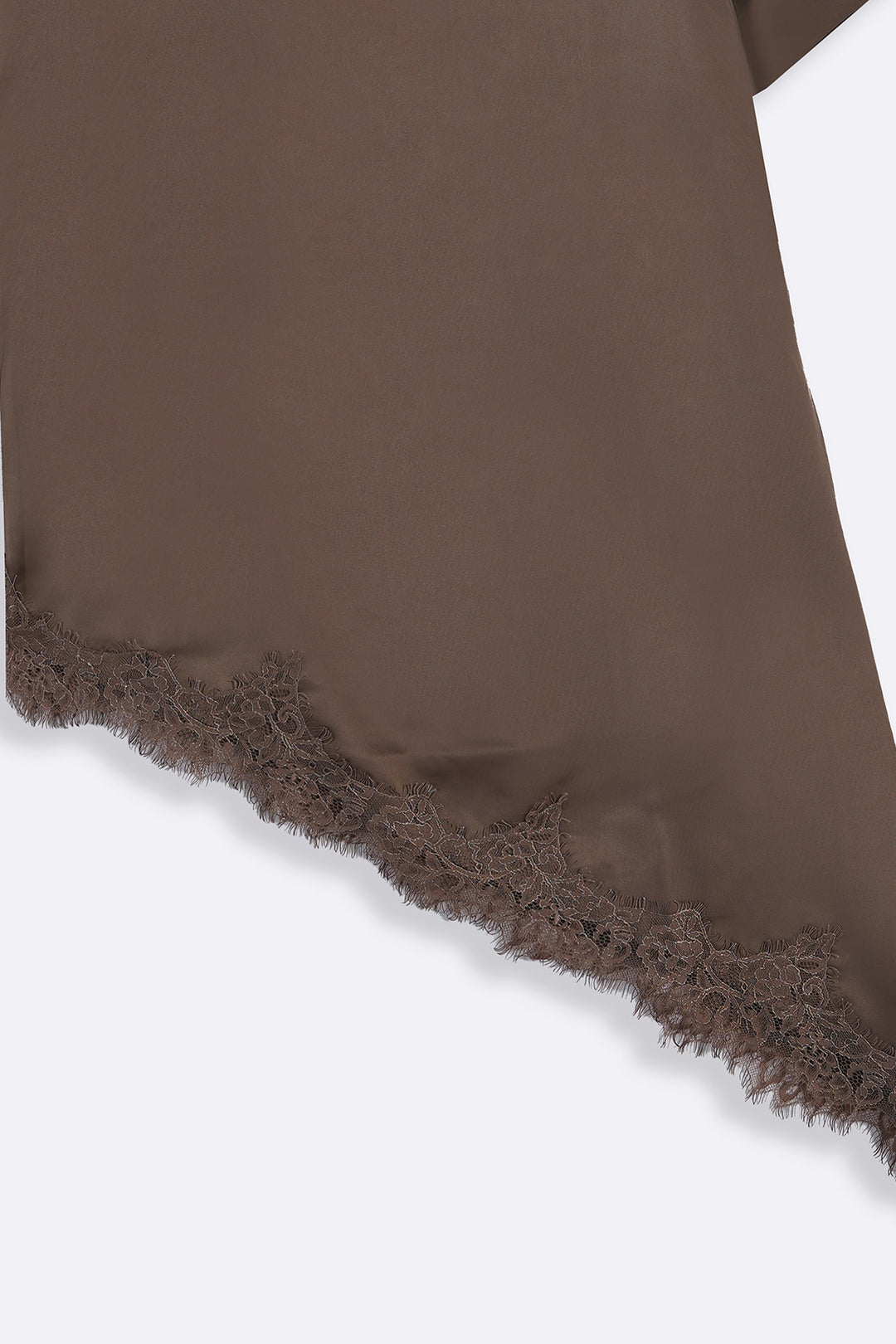 BROWN LACE SILK BLOUSE
