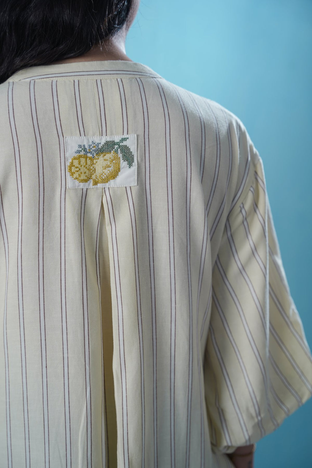 YELLOW LEMON LINE SUMMER DRESS