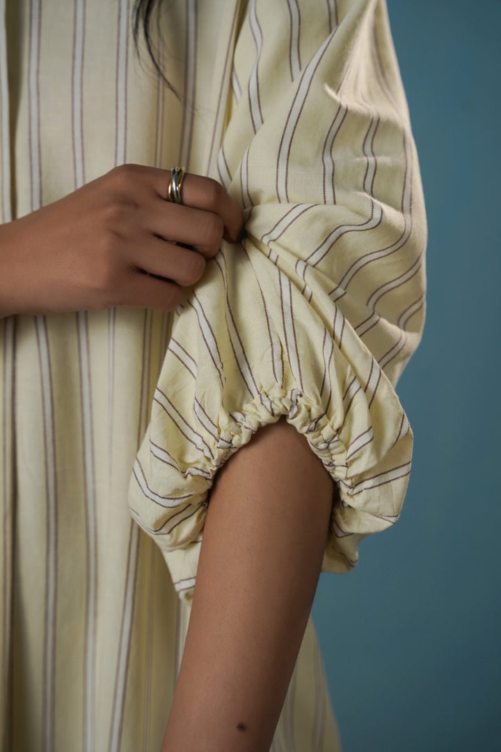 YELLOW LEMON LINE SUMMER DRESS