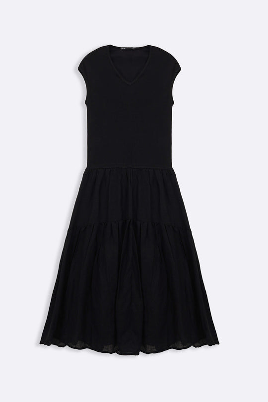 BLACK TIERED DRESS