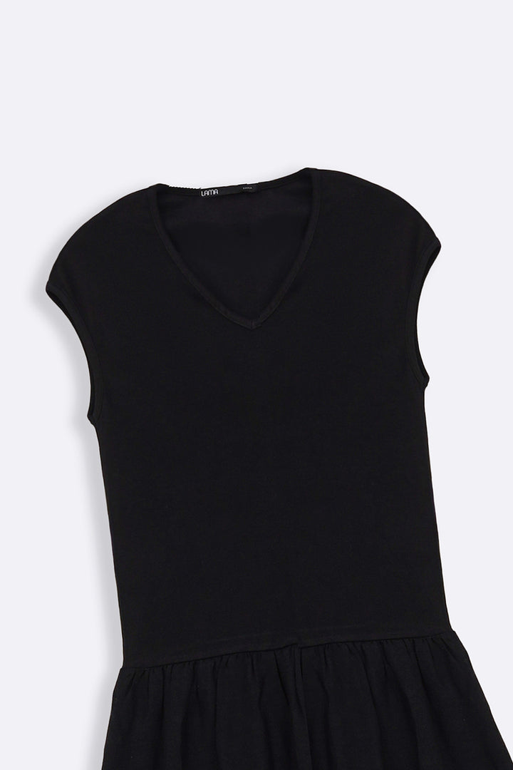 BLACK TIERED DRESS
