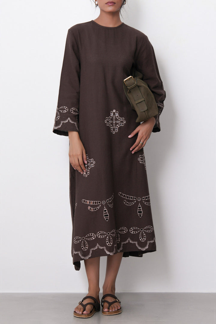 EMBROIDERED COTTON DRESS