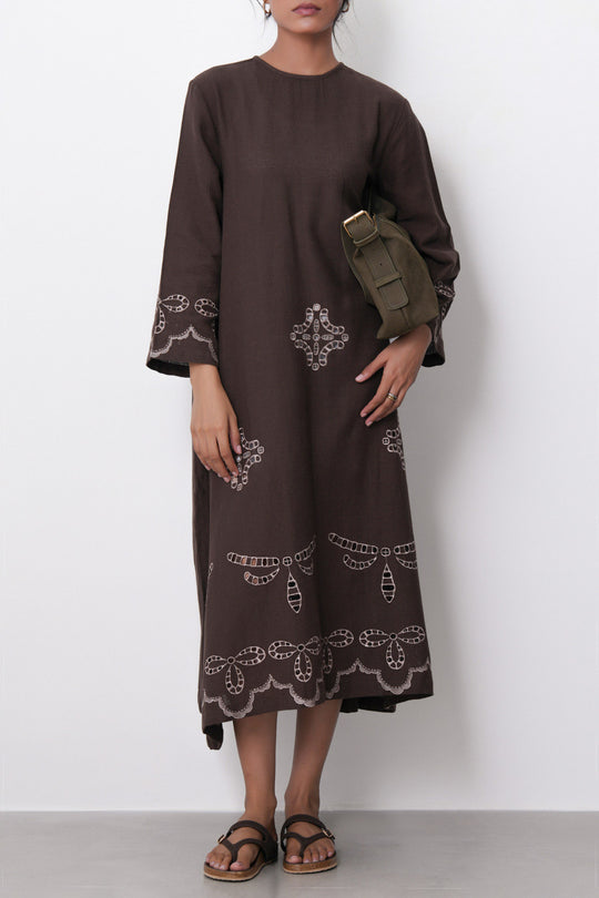 EMBROIDERED COTTON DRESS