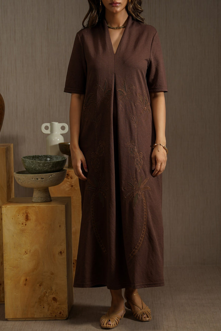 KNIT EMBROIDERED DRESS
